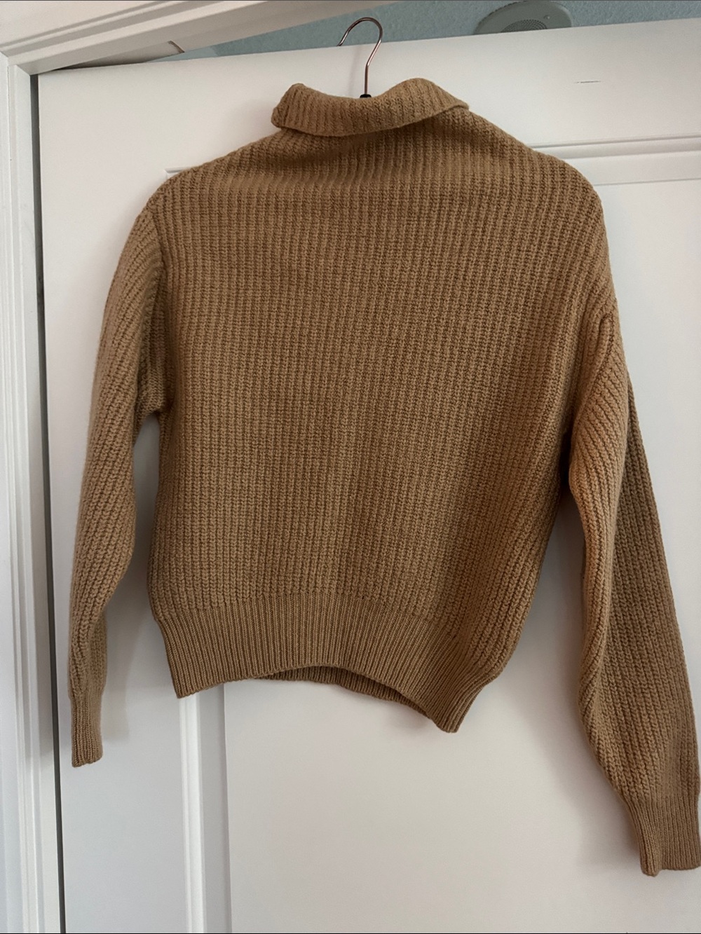 Wilfred Camel Ribbed Turtleneck Sweater